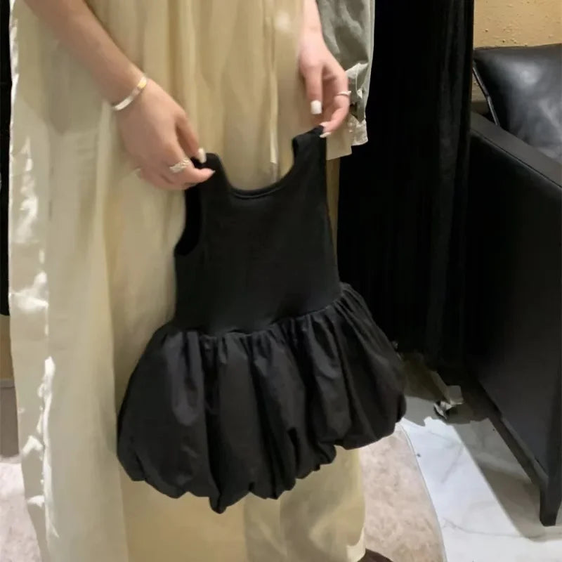 Infant Babys Girls Backless Sling Dress Cotton Solid Sleeveless Children Girls Dress Loose Flower Bud Dress For 2-7Y Kids Girls