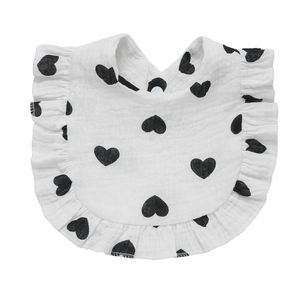 Korean Style Baby Feeding Drool Bib Ruffle Floral Infants Saliva Towel Cotton Gauze Burp Cloth For Newborn Toddler Kids Bibs New
