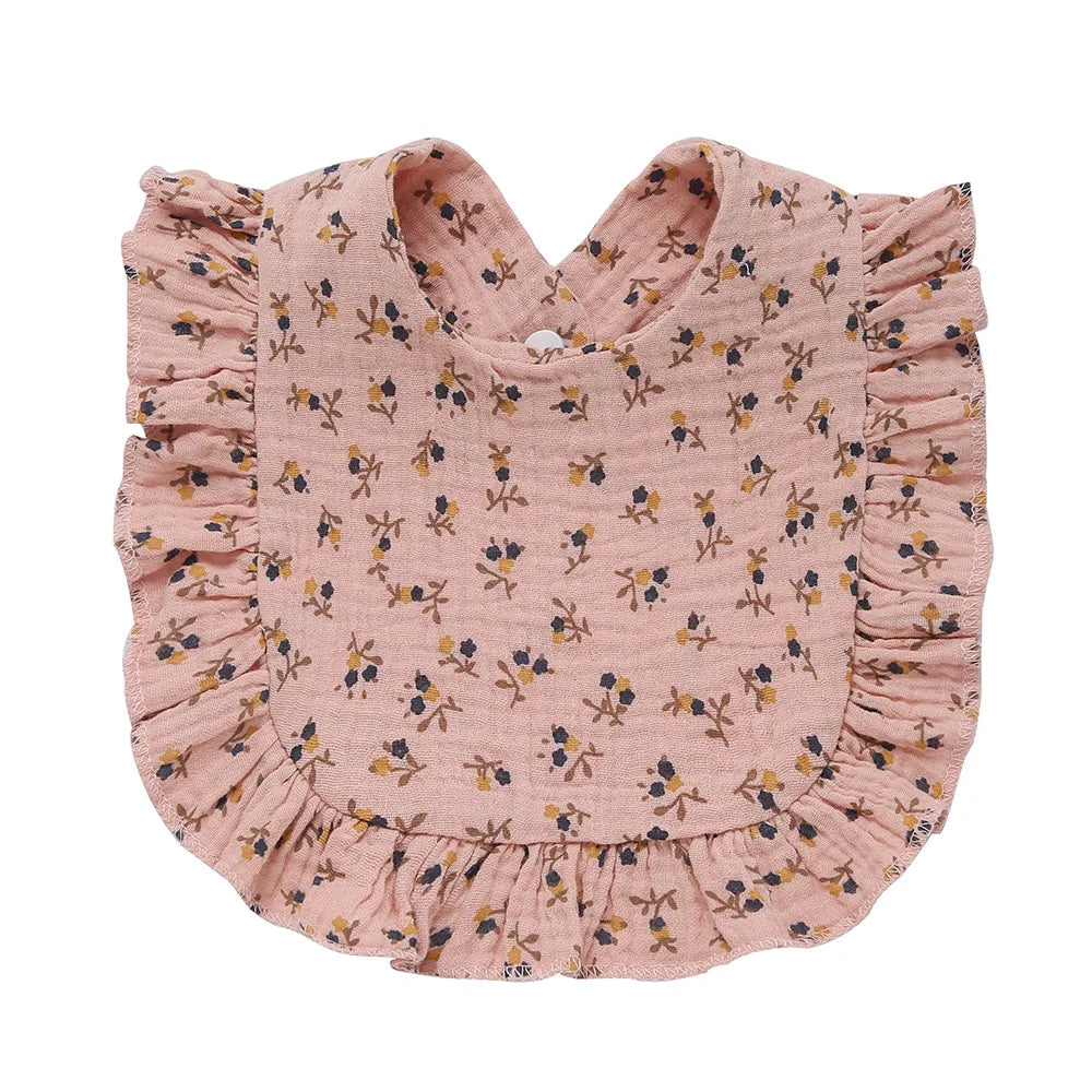 Korean Style Baby Feeding Drool Bib Ruffle Floral Infants Saliva Towel Cotton Gauze Burp Cloth For Newborn Toddler Kids Bibs New