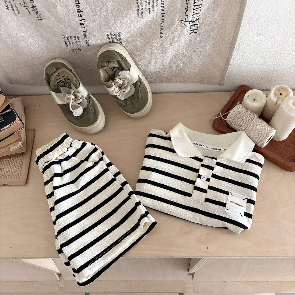 Korean Mother Kids Clothes Boys Girls Polo Shirt Shorts 2pcs Set Summer Cotton Short Sleeve Fashion Suit 1-6Y Children Clothing