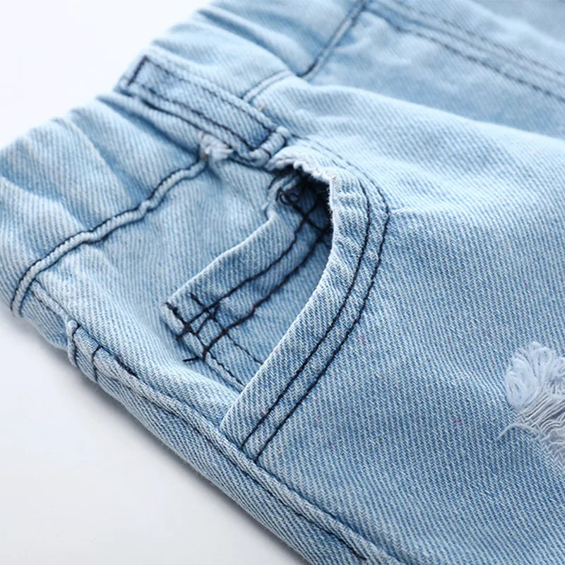 Summer Baby Boys Denim Shorts Fashion Hole Children Jeans South Korea Style Kids Casual Cowboy Shorts Child Beach Pants 2-7Years