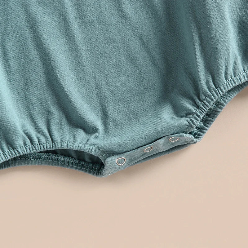 Short Sleeve Pocket Rompers Casual