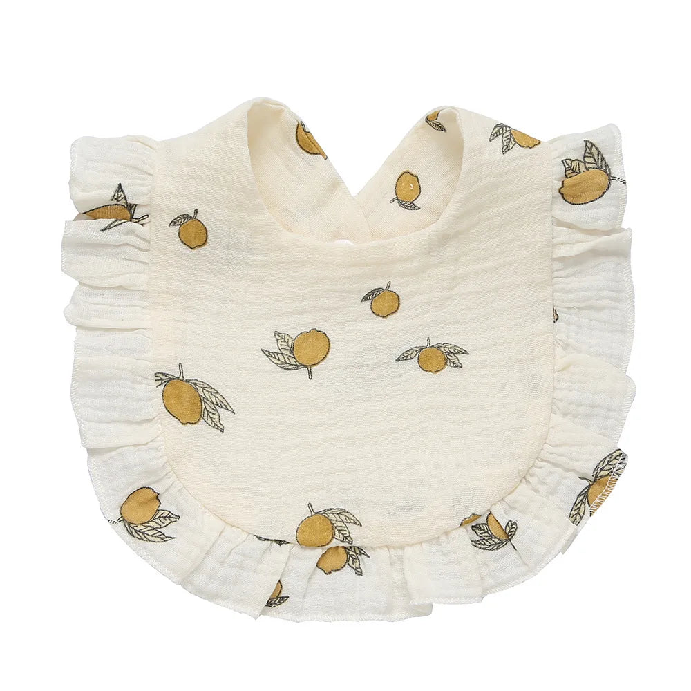 Korean Style Baby Feeding Drool Bib Ruffle Floral Infants Saliva Towel Cotton Gauze Burp Cloth For Newborn Toddler Kids Bibs New