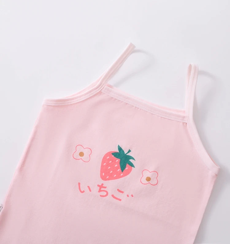 3pcs/Lot Girl Cotton Singlet Tops Breathable Underwear Tank Kids Quality Undershirts Cute Tank Tops Size 3-10T
