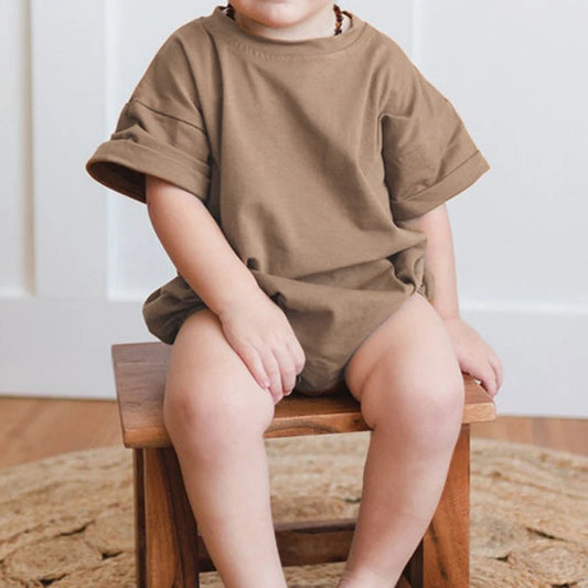 Short Sleeve Pocket Rompers Casual