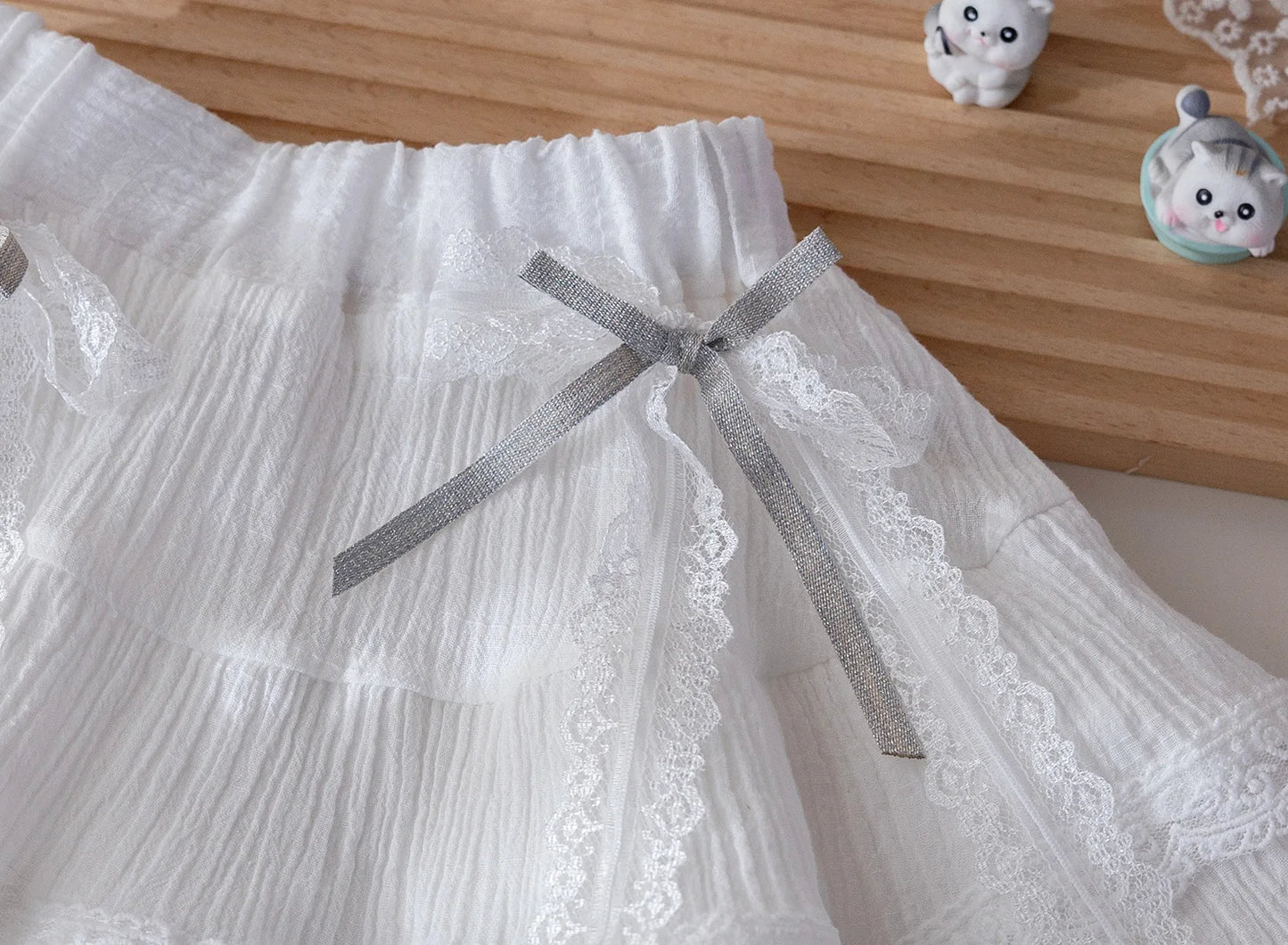 2025 Summer Children Girls 2PCS Clothes Set Lace Embroidery Short Sleeve T-shirt Stylish Puffy Skirts Suit Toddler Girl Outfits