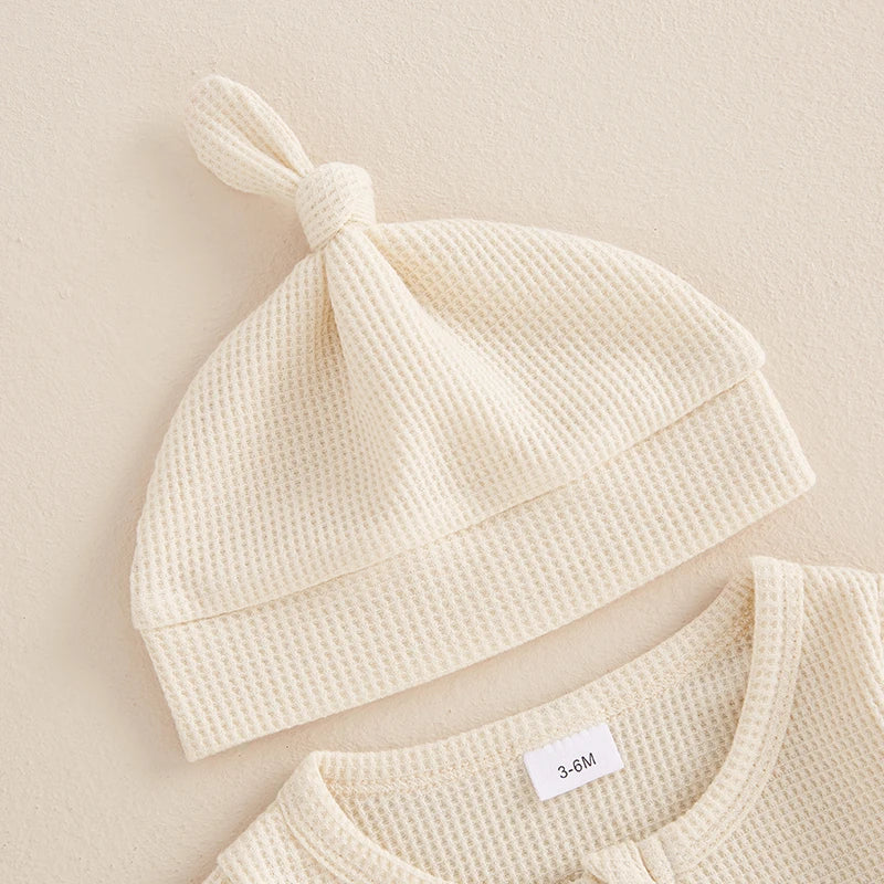Newborn Baby Fall Footed Romper with hat