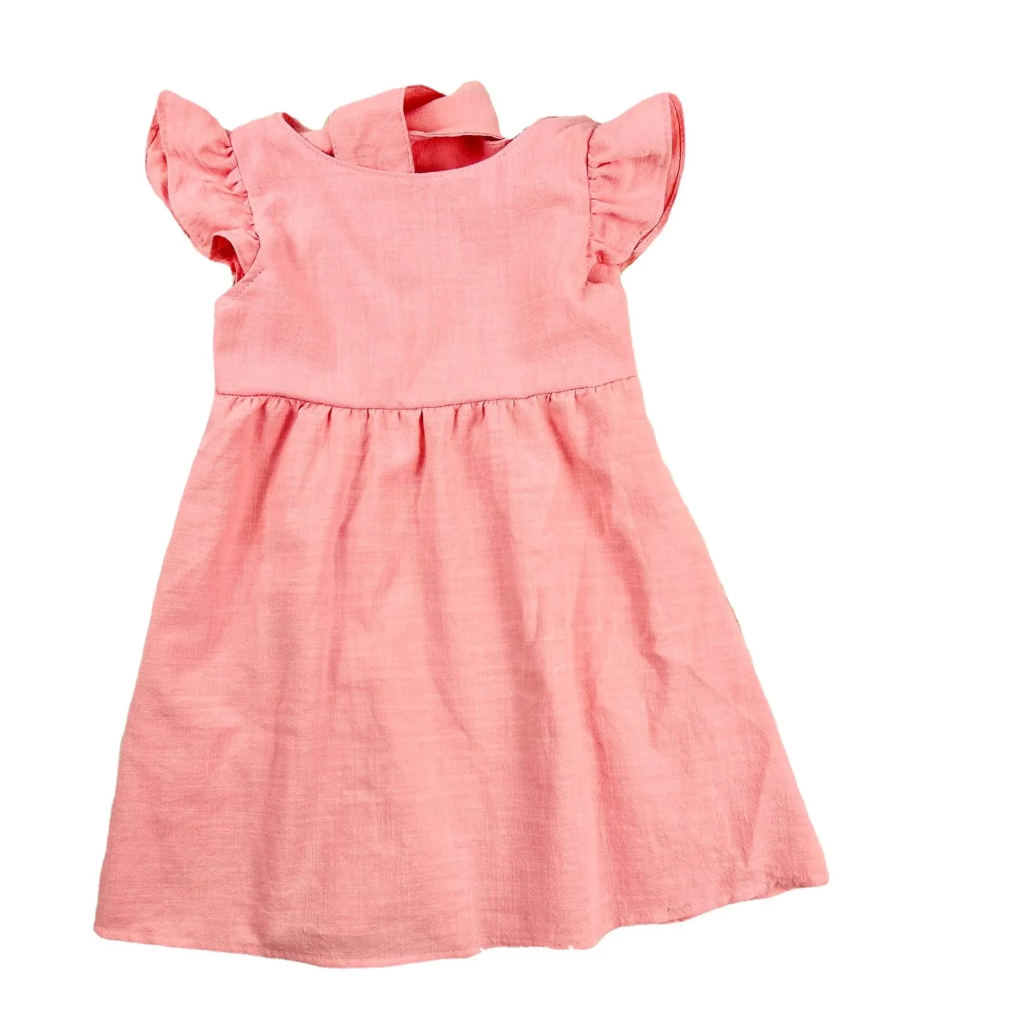 Summer Infant Girls Dress Flying sleeve Cotton Linen Newborn Baby Girls Princess Dress Kids Party Dresses