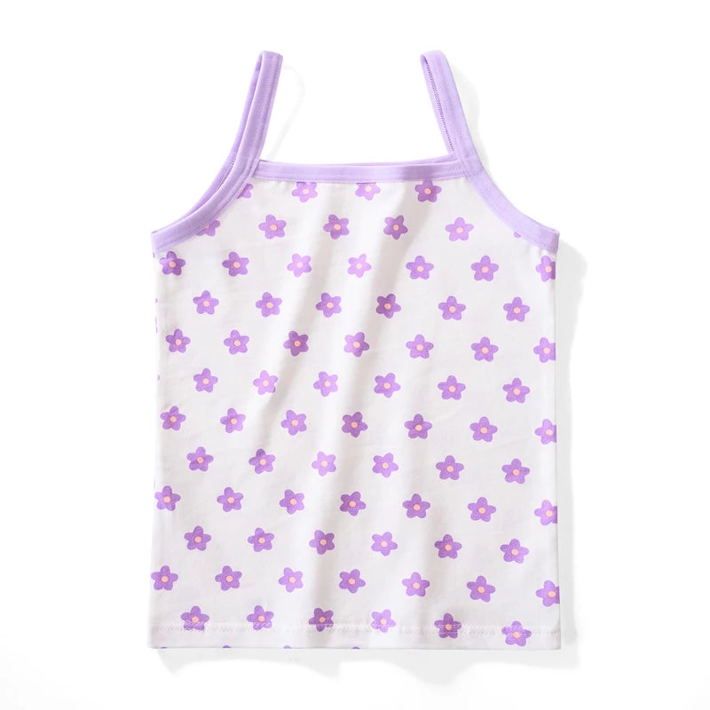 3pcs/Lot Girl Cotton Singlet Tops Breathable Underwear Tank Kids Quality Undershirts Cute Tank Tops Size 3-10T