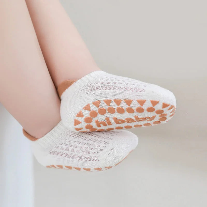 6 Pairs Baby Boys Girls Cotton Non-slip Floor Socks Summer For Toddler Kids Indoor Activities Learn To Walk Ankle Socks