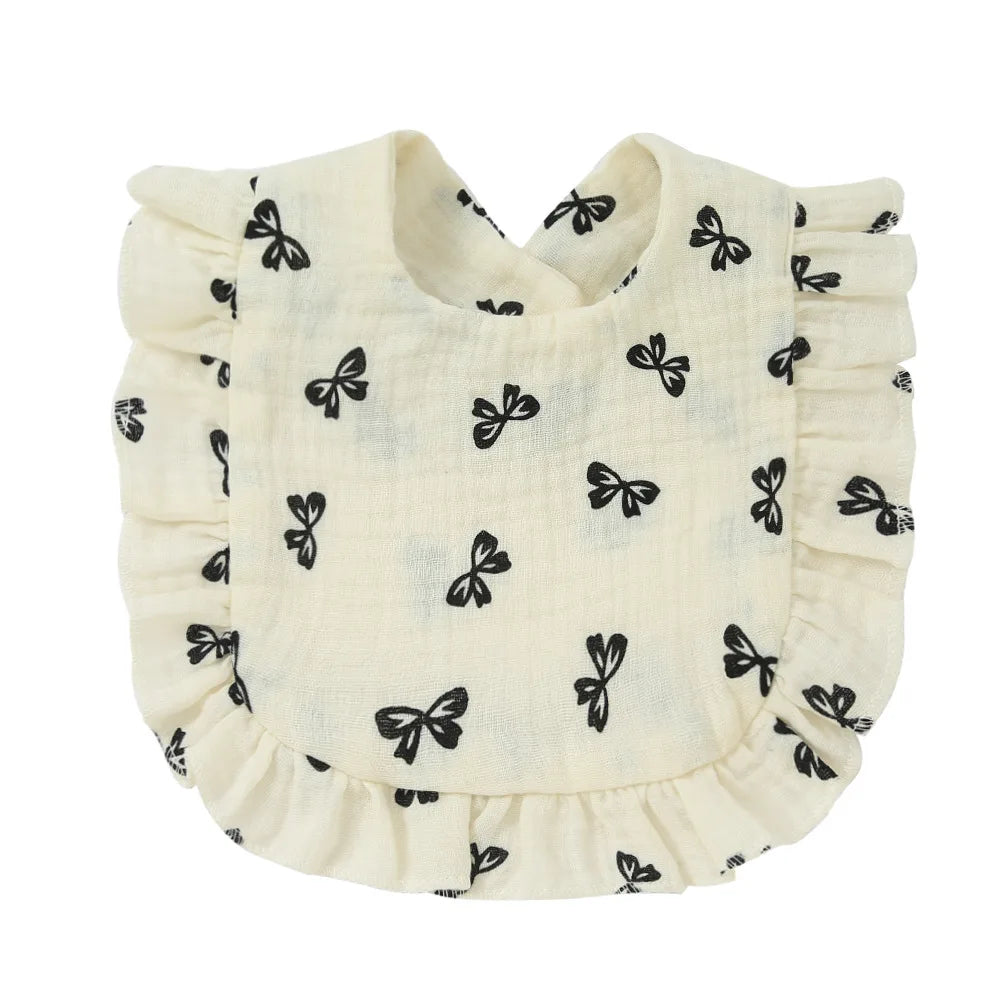 Korean Style Baby Feeding Drool Bib Ruffle Floral Infants Saliva Towel Cotton Gauze Burp Cloth For Newborn Toddler Kids Bibs New